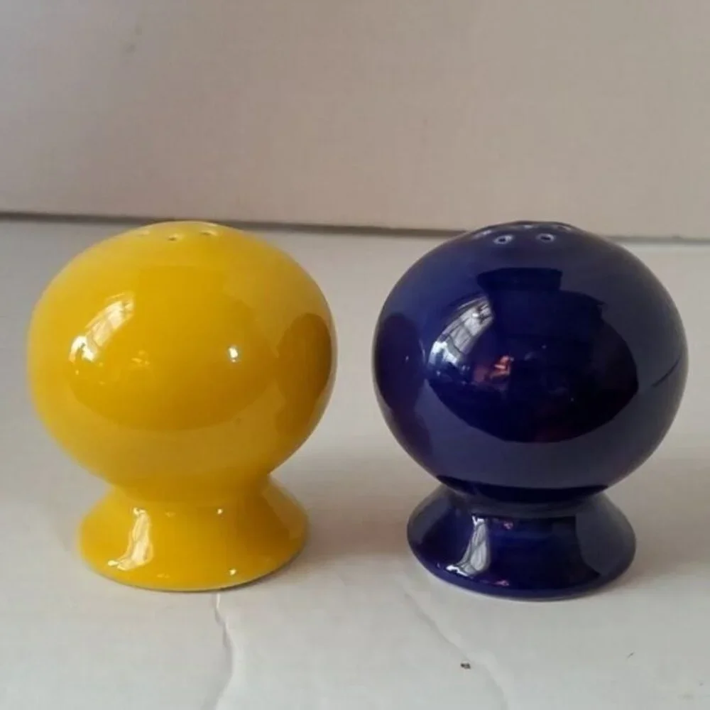 Fiesta CERAMIC Shaker Salt Pepper Daffodil Yellow Twilight Blue Fiestaware